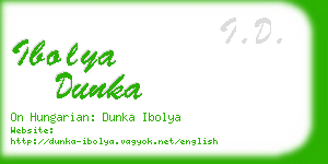 ibolya dunka business card